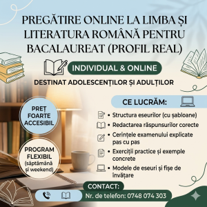 Meditații Limba și Literatura română pentru adolescenți și adulți (profil real)